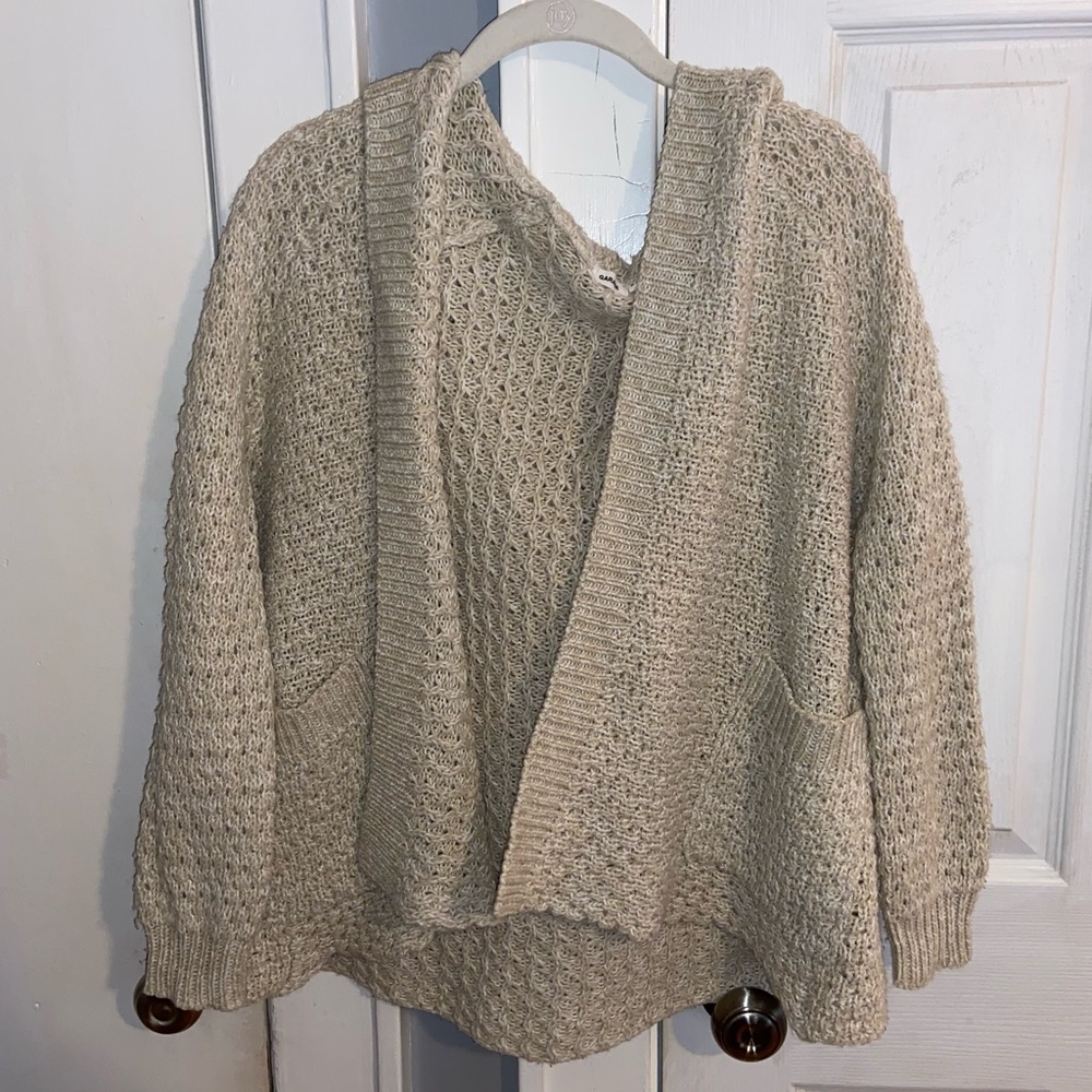 Garage brand hooded cream sweater